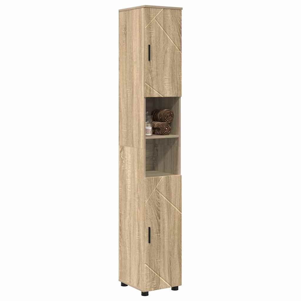 Bathroom Cabinet with Storage Sonoma Oak 30 x 35 x 192 cm