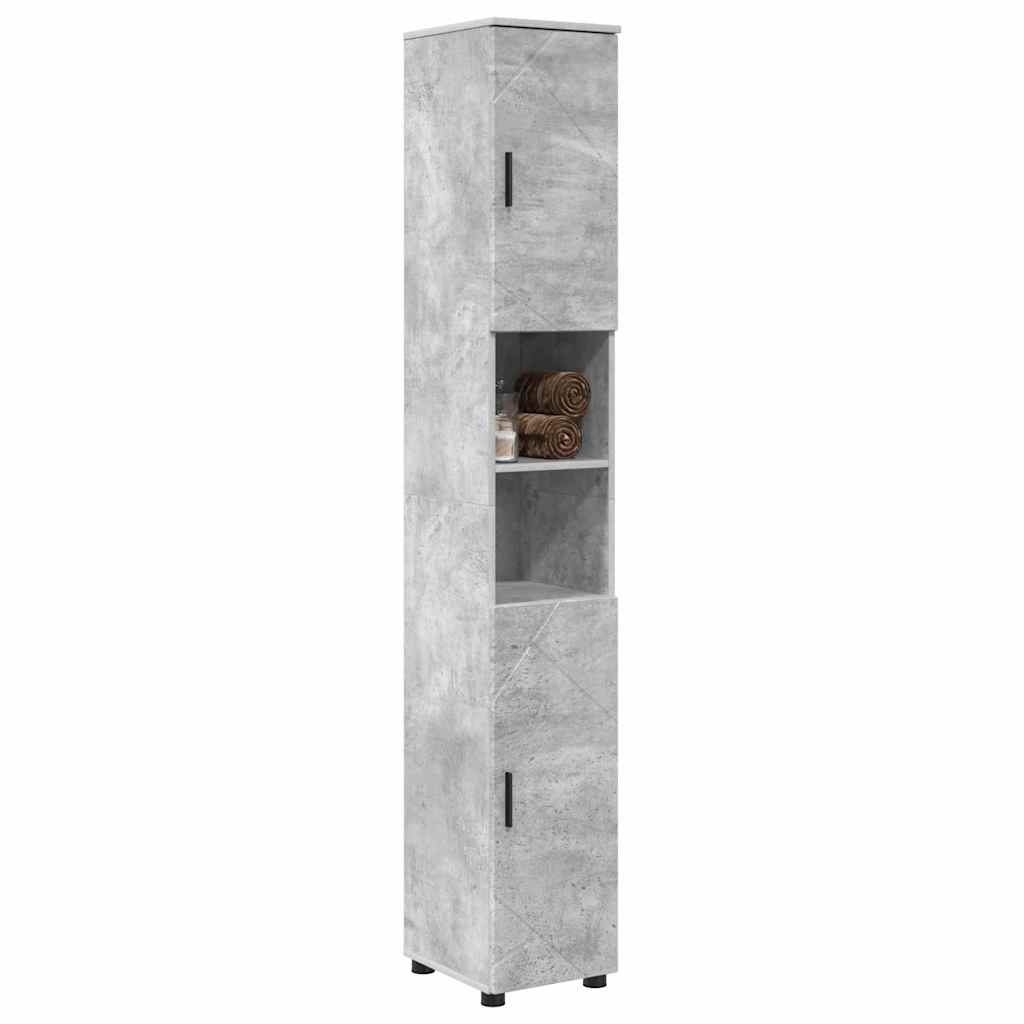Bathroom Cabinet with Storage Concrete Grey 30 x 35 x 192 cm