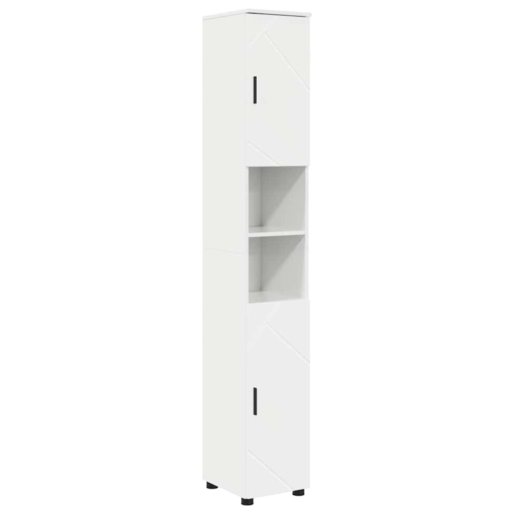 Bathroom Cabinet with Storage High Gloss White 30 x 35 x 192 cm