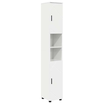 Bathroom Cabinet with Storage High Gloss White 30 x 35 x 192 cm