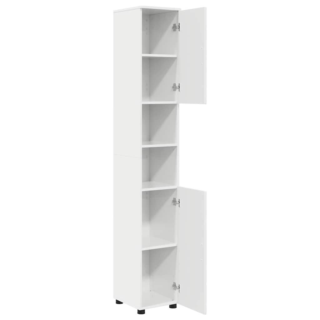 Bathroom Cabinet with Storage High Gloss White 30 x 35 x 192 cm