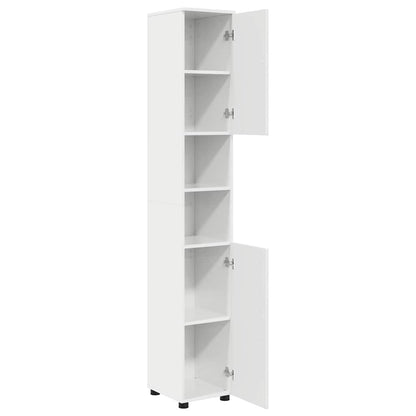 Bathroom Cabinet with Storage High Gloss White 30 x 35 x 192 cm