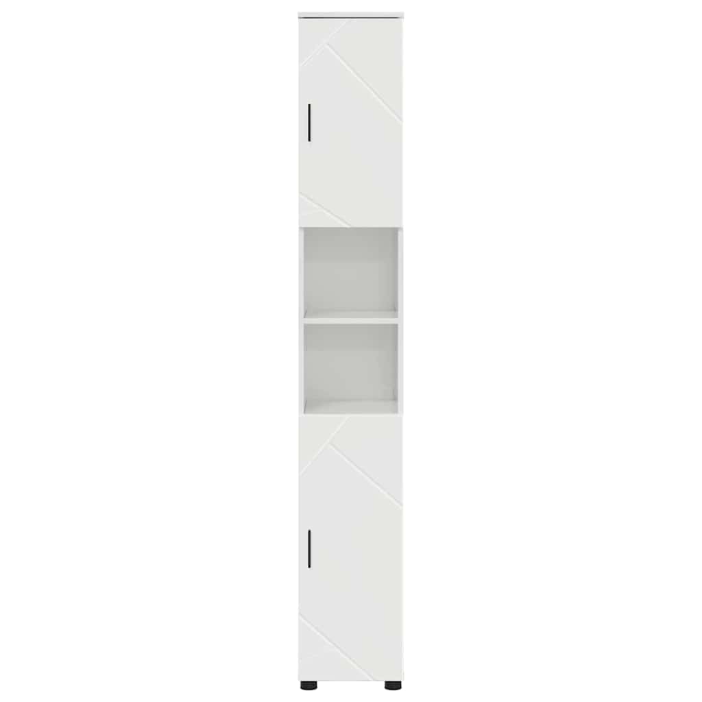 Bathroom Cabinet with Storage High Gloss White 30 x 35 x 192 cm