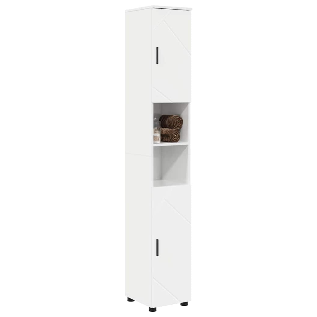 Bathroom Cabinet with Storage High Gloss White 30 x 35 x 192 cm