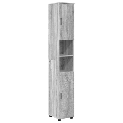 Bathroom Cabinet with Storage Grey Sonoma 30 x 35 x 192 cm