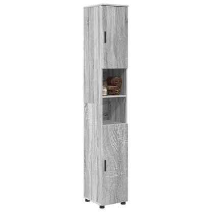 Bathroom Cabinet with Storage Grey Sonoma 30 x 35 x 192 cm