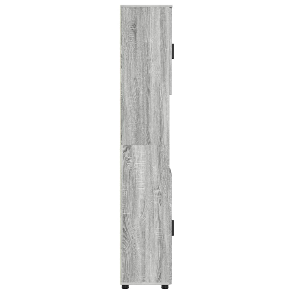 Bathroom Cabinet with Storage Grey Sonoma 30 x 35 x 192 cm