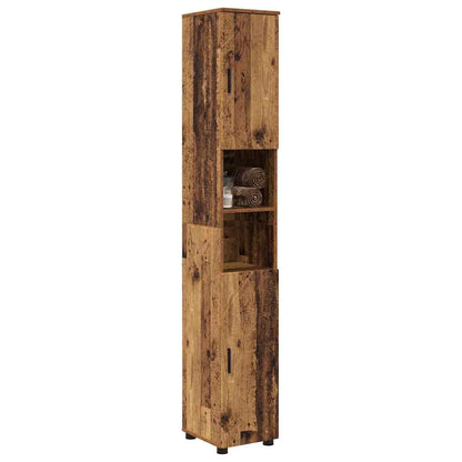 Bathroom Cabinet with Storage Old Wood 30 x 35 x 192 cm