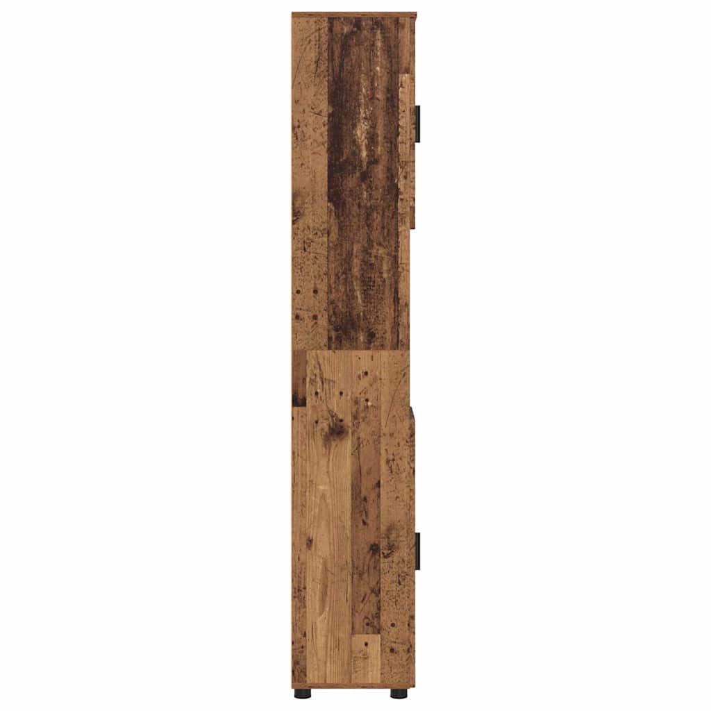 Bathroom Cabinet with Storage Old Wood 30 x 35 x 192 cm