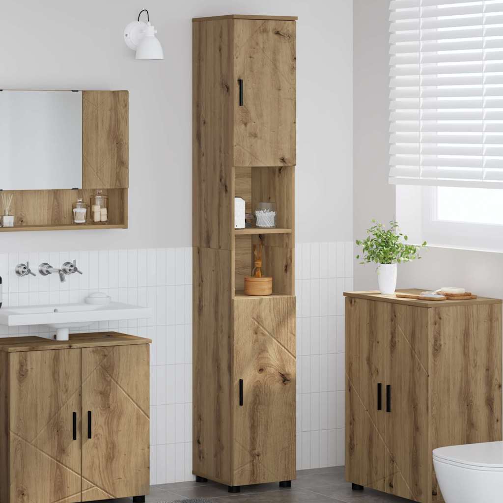 Bathroom Cabinet with Storage Artisan Oak 30 x 35 x 192 cm
