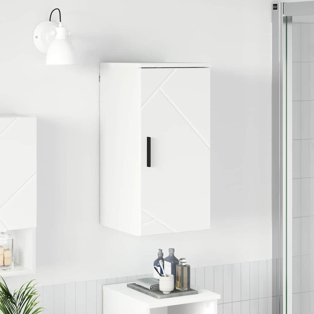 Bathroom Cabinet Wall-mounted with Door White 30 x 31.5 x 61 cm