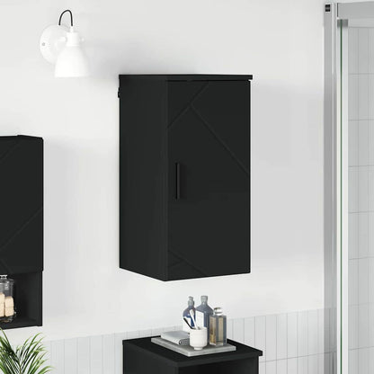 Bathroom Cabinet Wall-mounted with Door Black 30 x 31.5 x 61 cm