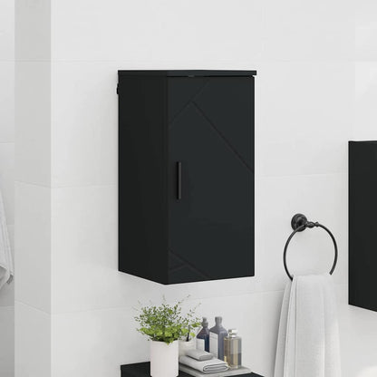 Bathroom Cabinet Wall-mounted with Door Black 30 x 31.5 x 61 cm