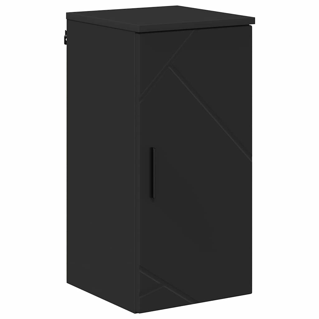Bathroom Cabinet Wall-mounted with Door Black 30 x 31.5 x 61 cm