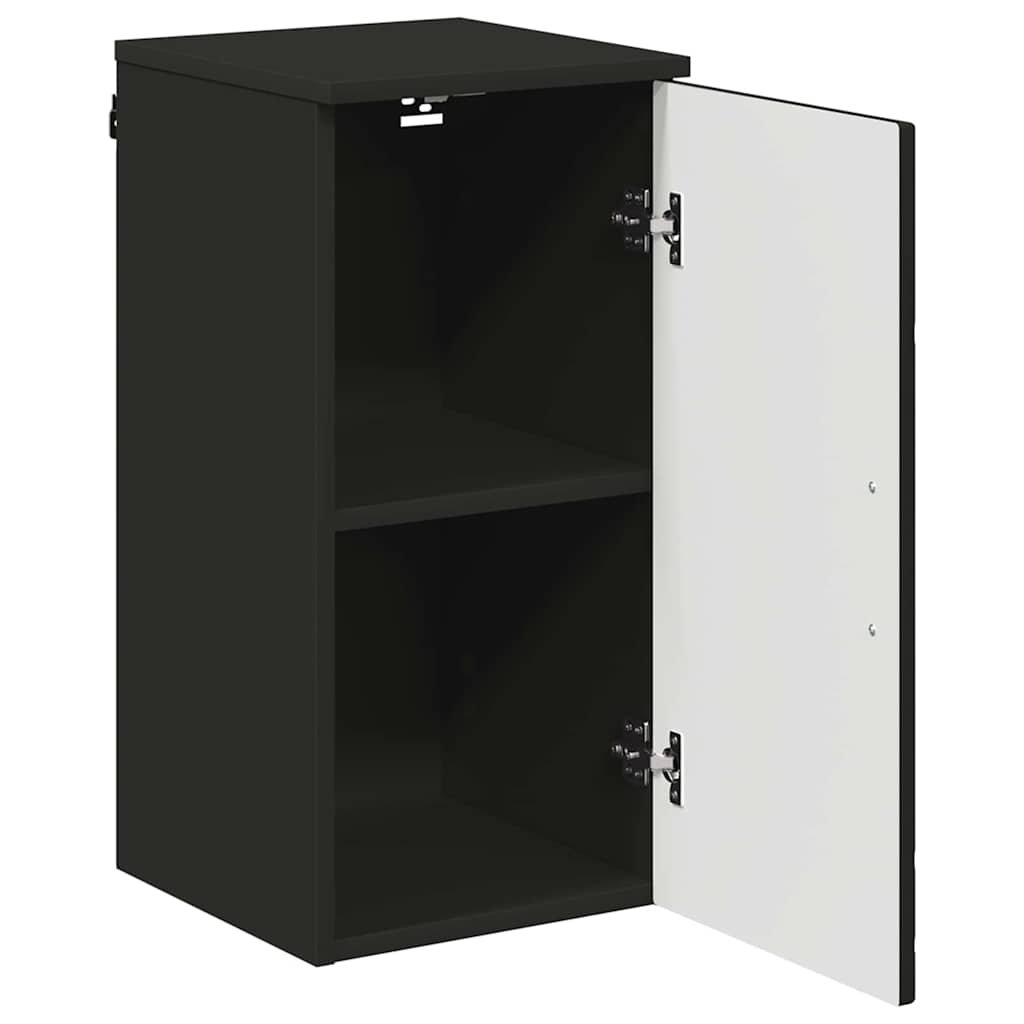 Bathroom Cabinet Wall-mounted with Door Black 30 x 31.5 x 61 cm
