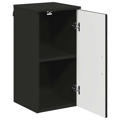 Bathroom Cabinet Wall-mounted with Door Black 30 x 31.5 x 61 cm