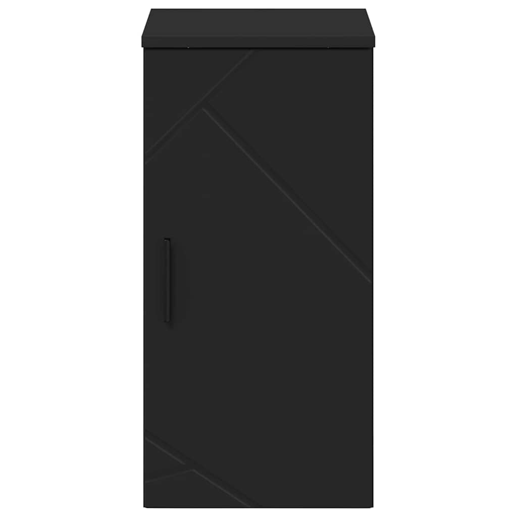Bathroom Cabinet Wall-mounted with Door Black 30 x 31.5 x 61 cm
