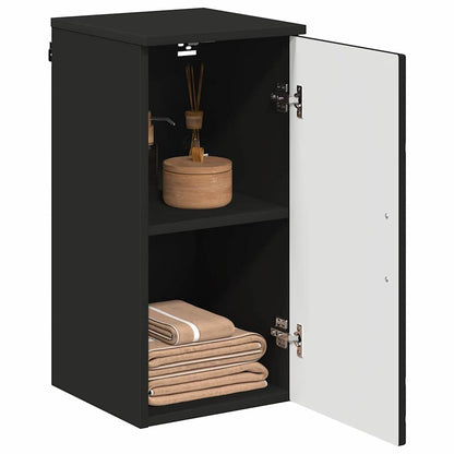 Bathroom Cabinet Wall-mounted with Door Black 30 x 31.5 x 61 cm