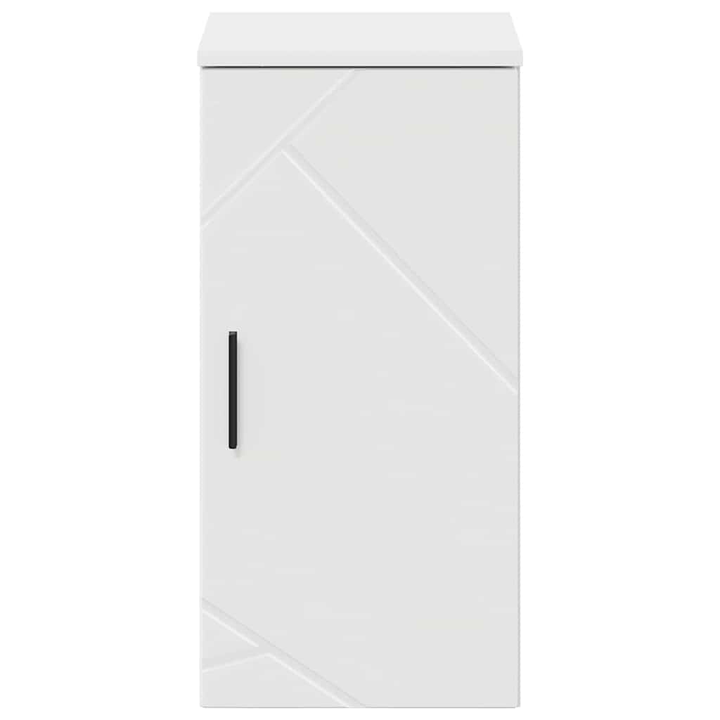 Bathroom Cabinet with Door High Gloss White 30 x 31.5 x 61 cm