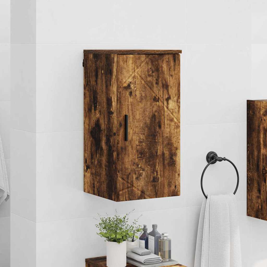 Bathroom Cabinet Wall-mounted Smoked Oak 30 x 31.5 x 61 cm