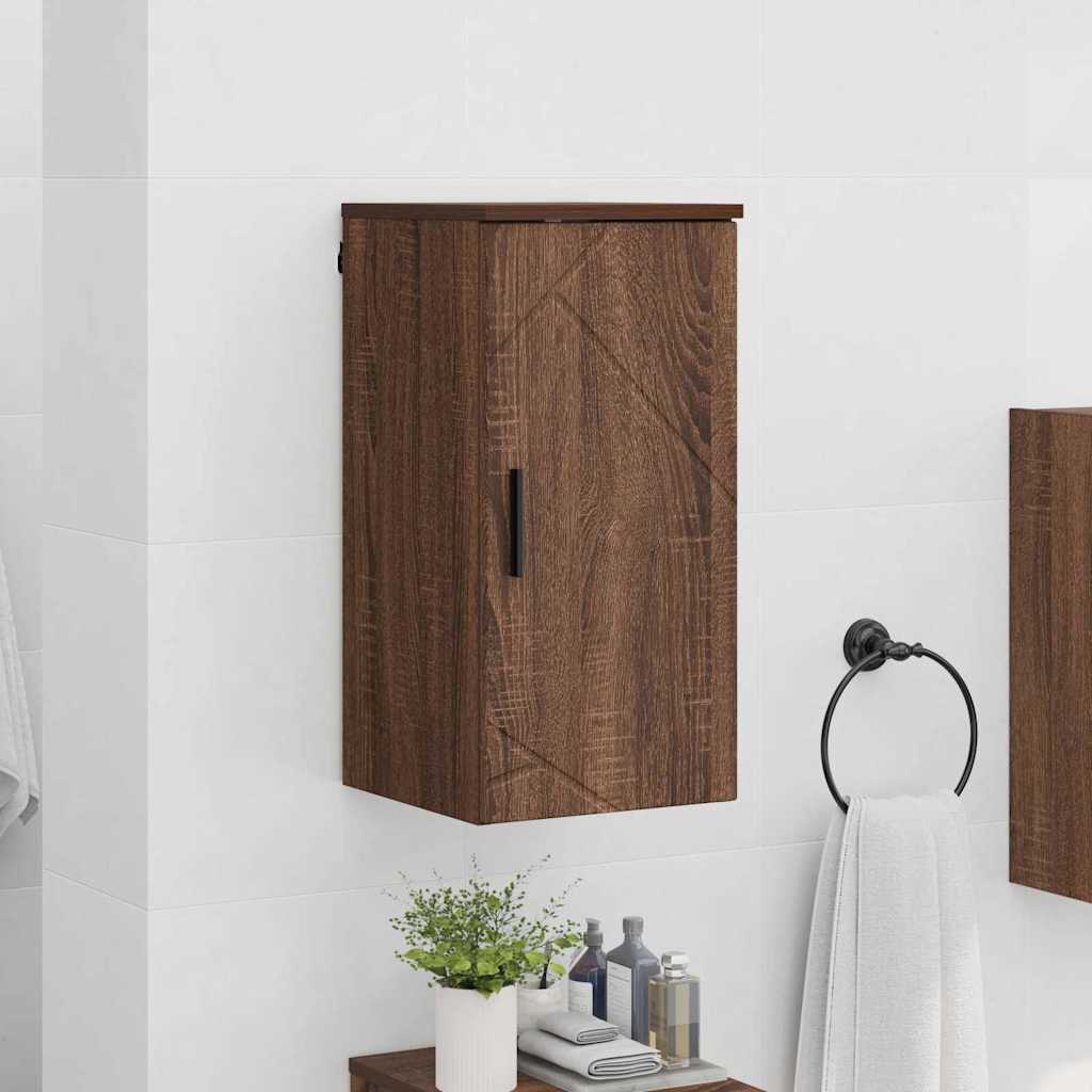 Bathroom Cabinet Wall-mounted Brown Oak 30 x 31.5 x 61 cm