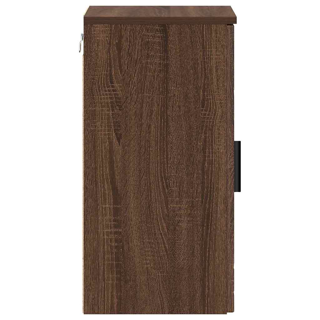 Bathroom Cabinet Wall-mounted Brown Oak 30 x 31.5 x 61 cm