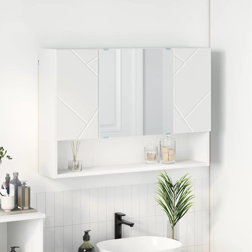 Bathroom Mirror Cabinet White 80 x 17 x 55 cm Engineered wood