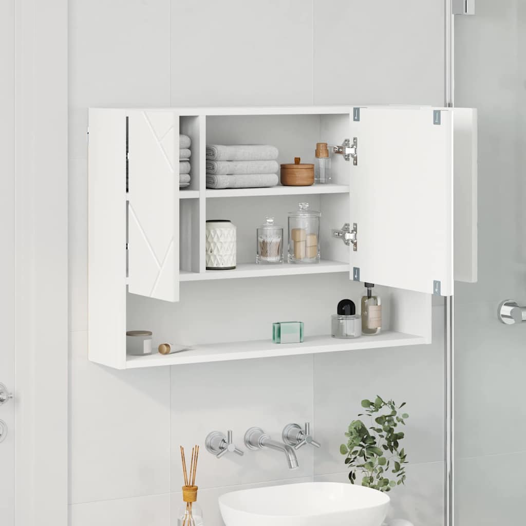 Bathroom Mirror Cabinet White 80 x 17 x 55 cm Engineered wood
