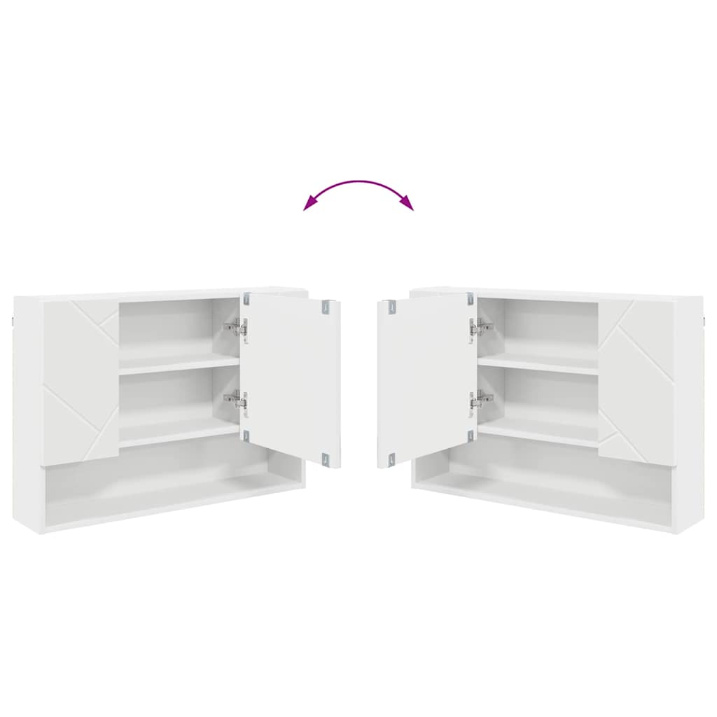 Bathroom Mirror Cabinet White 80 x 17 x 55 cm Engineered wood