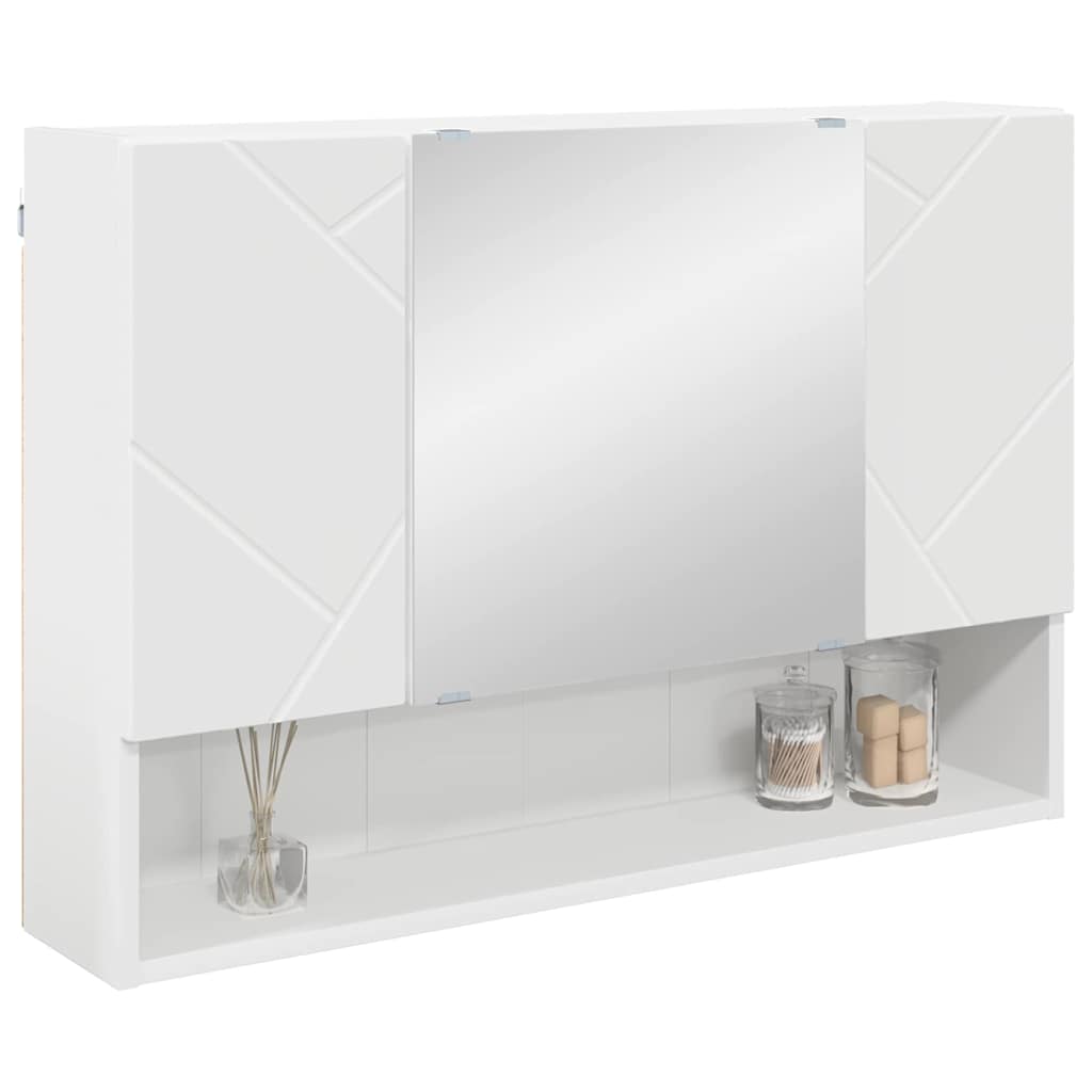 Bathroom Mirror Cabinet White 80 x 17 x 55 cm Engineered wood