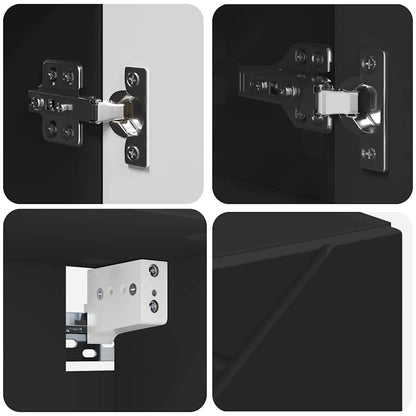 Bathroom Mirror Cabinet Black 80 x 17 x 55 cm Engineered wood