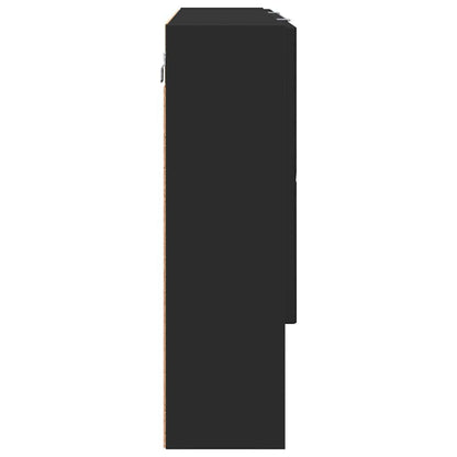 Bathroom Mirror Cabinet Black 80 x 17 x 55 cm Engineered wood