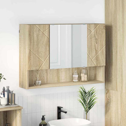 Bathroom Mirror Cabinet Wall-mounted Sonoma oak 80 x 17 x 55 cm