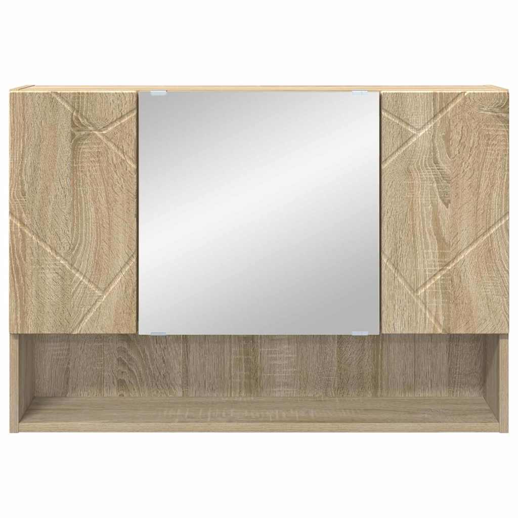 Bathroom Mirror Cabinet Wall-mounted Sonoma oak 80 x 17 x 55 cm