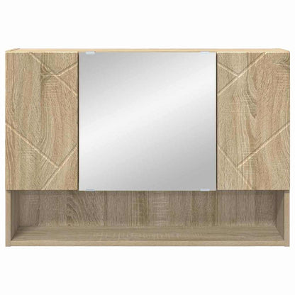 Bathroom Mirror Cabinet Wall-mounted Sonoma oak 80 x 17 x 55 cm