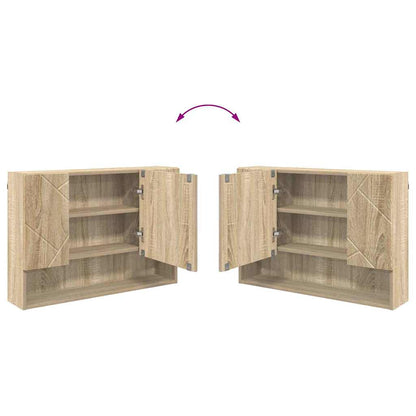 Bathroom Mirror Cabinet Wall-mounted Sonoma oak 80 x 17 x 55 cm