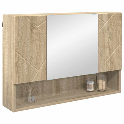 Bathroom Mirror Cabinet Wall-mounted Sonoma oak 80 x 17 x 55 cm