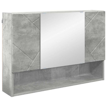 Bathroom Mirror Cabinet with Door Concrete grey 80 x 17 x 55 cm