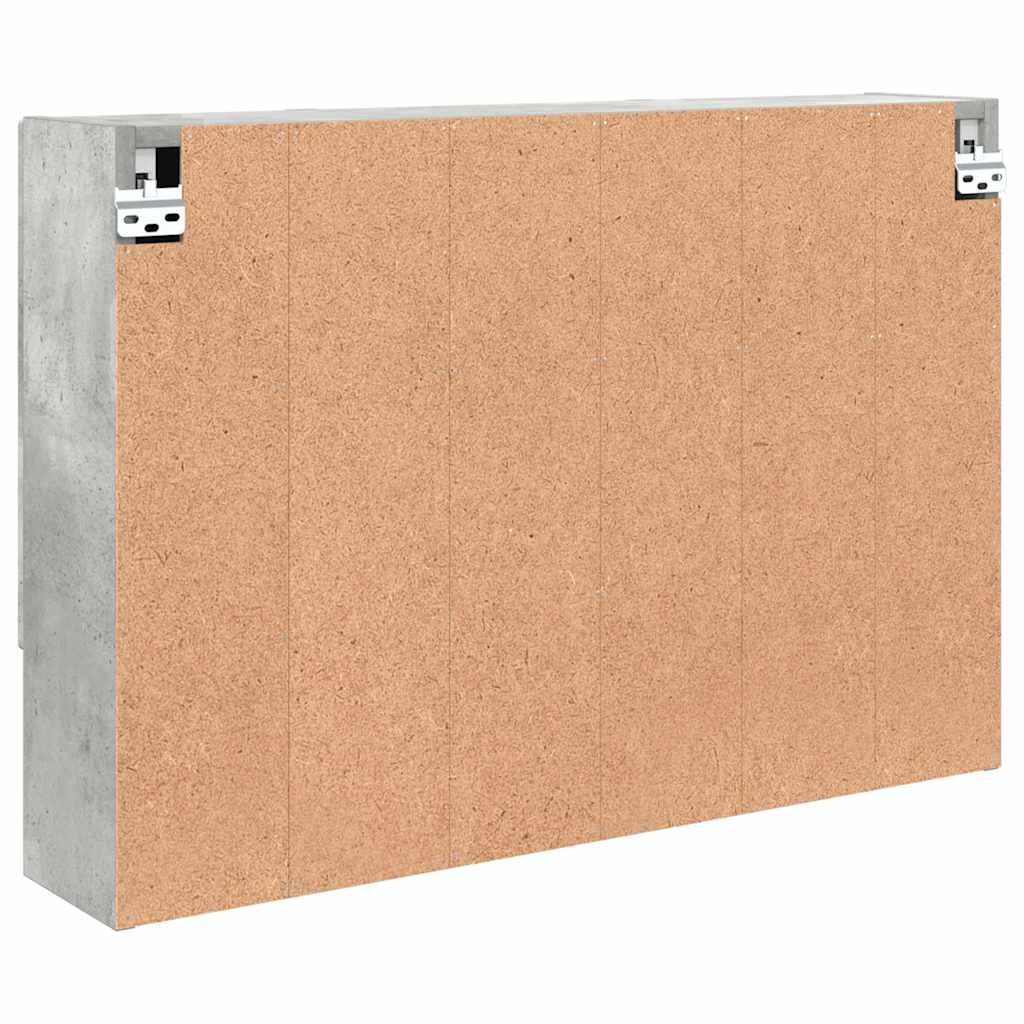 Bathroom Mirror Cabinet with Door Concrete grey 80 x 17 x 55 cm