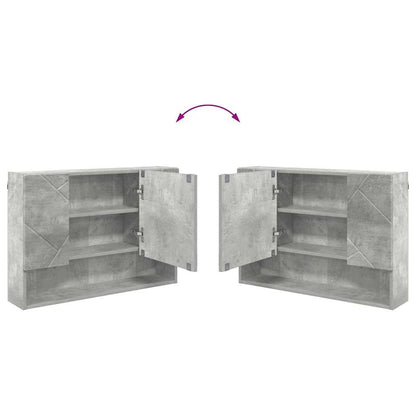 Bathroom Mirror Cabinet with Door Concrete grey 80 x 17 x 55 cm