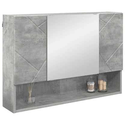 Bathroom Mirror Cabinet with Door Concrete grey 80 x 17 x 55 cm