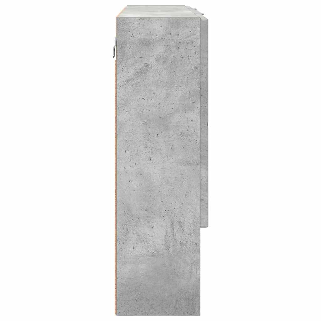 Bathroom Mirror Cabinet with Door Concrete grey 80 x 17 x 55 cm