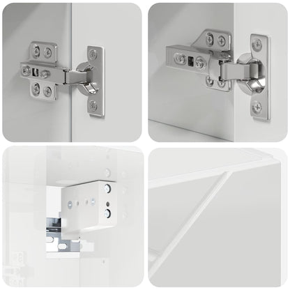 Bathroom Mirror Cabinet High gloss white 80 x 17 x 55 cm