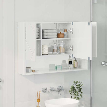 Bathroom Mirror Cabinet High gloss white 80 x 17 x 55 cm