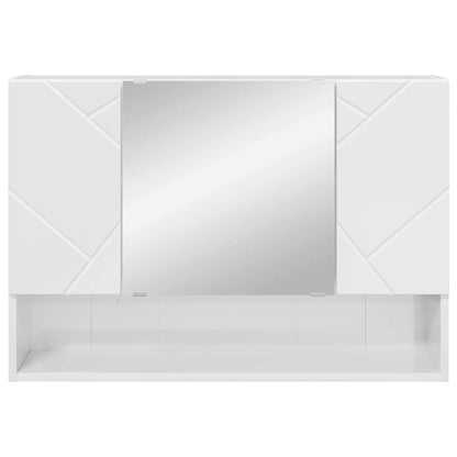 Bathroom Mirror Cabinet High gloss white 80 x 17 x 55 cm
