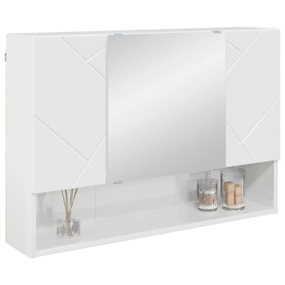 Bathroom Mirror Cabinet High gloss white 80 x 17 x 55 cm