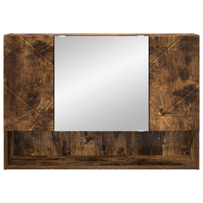 Bathroom Mirror Cabinet Wall-mounted Smoked oak 80 x 17 x 55 cm