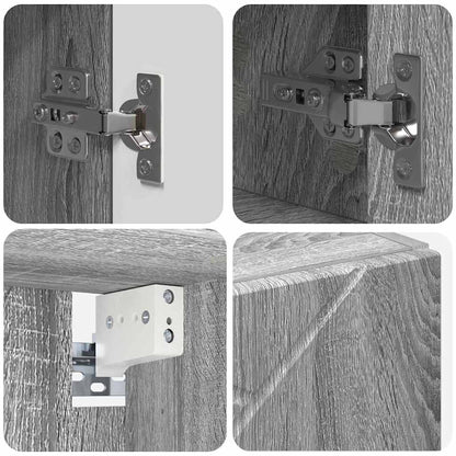 Bathroom Mirror Cabinet with Door Grey sonoma 80 x 17 x 55 cm