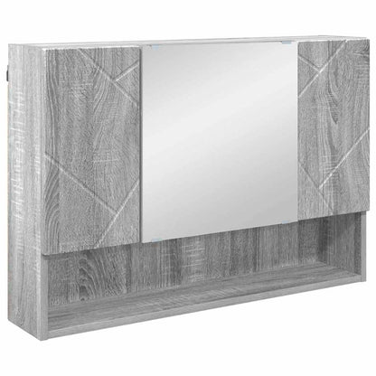 Bathroom Mirror Cabinet with Door Grey sonoma 80 x 17 x 55 cm
