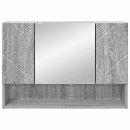 Bathroom Mirror Cabinet with Door Grey sonoma 80 x 17 x 55 cm